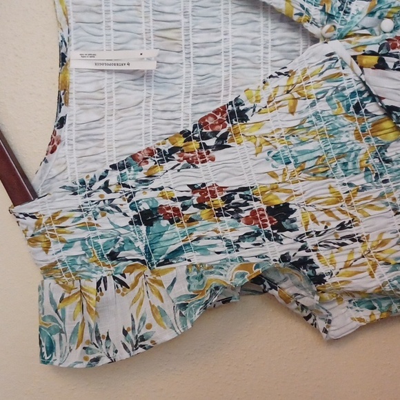 Anthropologie The Peregrine Floral Midi Dress SZ M Button Up Ruffle Sleeve NWOT - Picture 4 of 16